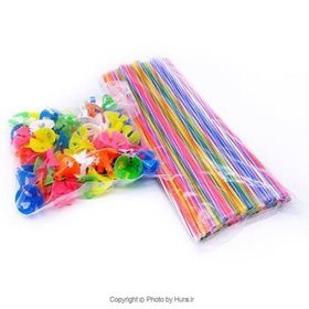 تصویر نی وکلیپس بادکنک لاتکس چند رنگ 100 عددی 