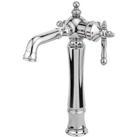 تصویر شیر روشویی پایه بلند قهرمان مدل نگین Ghahraman Basin Faucet Chrome Negin Model