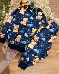 تصویر بلوز شلوار مخمل طرح خرس و ستاره 