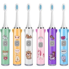 تصویر مسواک شارژی طرح کارتونی کودک Ultrasonic Children's electric toothbrush