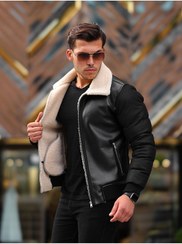 تصویر کاپشن مردانه BOYS MANS مدل 5043-DERİ با آستر پشمی و ضد آب 