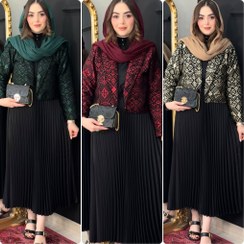 تصویر کت و سارافون طرح دار تابان 