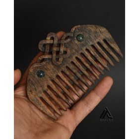 تصویر شانه چوبی طرح گره 