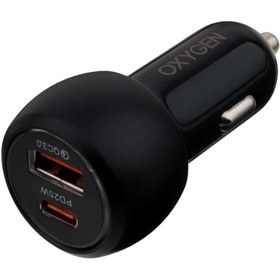 تصویر شارژر فندکی اکسیژن OXYGEN AC-15 45W OXYGEN CAR CHARGER 45W USB-A AND USB-C PD AC15