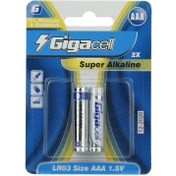 تصویر باتری دوتایی نیم قلمی Gigacell Super Alkaline LR03 1.5V AAA ا Gigacell Super Gigacell Super