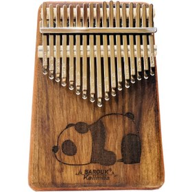 تصویر کالیمبا دست ساز باروک طرح پاندا تنبل چوب گردو 