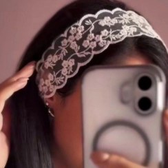 تصویر هدبند توری دانتل پینترستی - کد 