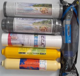 تصویر پک کامل شش فیلتر دستگاه تصفیه آب خانگی Complete pack of six filters for home water purifiers