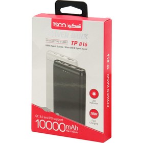 تصویر پاور بانک تسکو TP 816 10000mAh TSCO TP 816 10000mAh Power Bank
