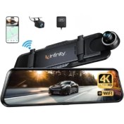 تصویر دوربین خودرو اینفینیتی مدل T9 دو دوربین آیینه‌ای وای‌فای‌دار 