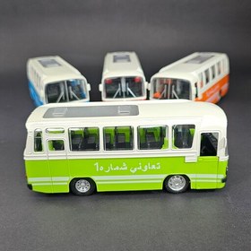 تصویر اتوبوس فلزی تعاونی نوستالژی 14 سانتی دارای 4 رنگ 