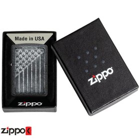 تصویر فندک اورجینال بنزینی زیپو مدل Zippo 49485 STARS AND STRIPES 49485 STARS AND STRIPES