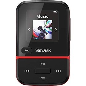 تصویر SanDisk 32 GB Clip Sport Go MP3 Player، Red - صفحه نمایش LED و رادیو FM - SDMX30-032G-G46R 