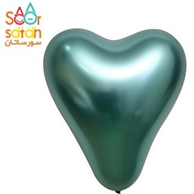 تصویر بادکنک لاتکس قلبی کروم سبز 