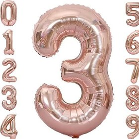 تصویر عدد فویلی رزگلد 