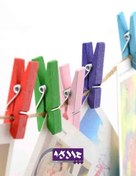 تصویر گیره چوبی رنگی لفاف ماه دونه بسته ۸ عددی 