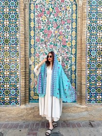 تصویر شال هندی گل نیلوفر 