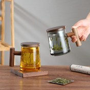 تصویر لیوان دمنوش دسته بامبو فیلتر دار 