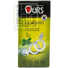 تصویر کاندوم تاخیری اورس مدل Ice Mohito بسته 12 عددی Ours Ice Mohito Delay & Ribbed & Dotted Condom 12 Pcs