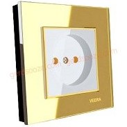 تصویر پریز ساده مدل امگا طلا طلا سفید Veera Switch And Sockets Gold Gold White Crystal