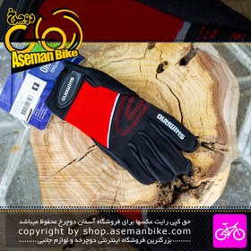 تصویر دستکش ورزشی دوچرخه سواری شیمانو مدل Wind Protector مشکی با خط قرمز Shimano Bicycle Gloves Wind Protector 