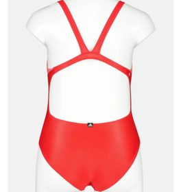 تصویر لباس شنا زنانه با لوگوی برند، با پد سبک، قرمز برند Adidas Women Brand Logo Lightly Padded Swimwear, Red