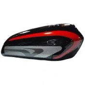 تصویر باک موتور سیکلت هندا مشکی کاستوم قرمز عقرب 