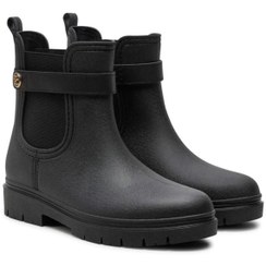 تصویر کفش کلاسیک زنانه اورجینال تامی هیلفیگر مشکی Tommy Hilfiger TYCBAEA6251F9A0100 TH STUD RUBBERISED RAINBOOT 