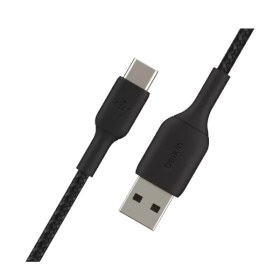 تصویر کابل شارژ سریع USB-A به USB-C بلکین مدل CAB002bt1M با روکش بافته و طول 1 متر belkin cab002bt1m fast charging cable usb a to usb c with braided cover and 1 meter length