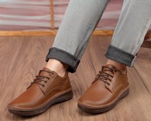 تصویر کفش مردانه چرم طبیعی تبریز کد 518 رنگ گردویی 
