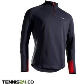 تصویر سویشرت تنیس مردانه آرتنگو ترمیک Artengo Thermic- مشکی قرمز ا Men's Long Sleeve Half-Zip Tennis T-Shirt - Black / Red - Thermic Men's Long Sleeve Half-Zip Tennis T-Shirt - Black / Red - Thermic