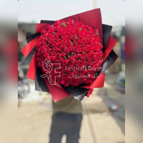 تصویر دسته گل فستیوال کد 3005 (150 شاخه رز هلندی) flower bouquet Code: 3005