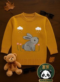 تصویر بافت یقه گرد خرگوشی دخترانه 