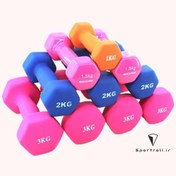 تصویر دمبل ايروبيك روكش دار ام دی ام 