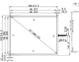 تصویر تاچ اسکرین مقاومتی 19 اینچ 4 وایر همراه برد تاچ Touch Screen 19 Resistive Touch with Driver and Cable