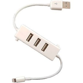 تصویر هاب USB.2 سه پورت مدل IPhone Charger هاب لپ تاپ USB 2.۰,USB ۱.۱ 3 متفرقه سفید