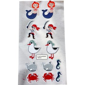 تصویر ست 12 عددی وصله گلدوزی بچه گانه مدل 336526 