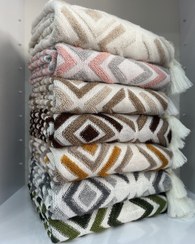 تصویر شال مبل تابان رنگ استخوانی 