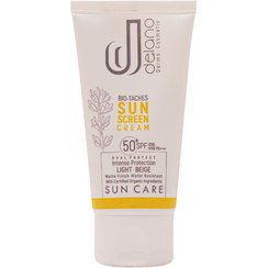 تصویر دلانو کرم ضد آفتاب رنگی +SPF50 مناسب پوست های دارای لک (بژ طبیعی) Delano Tinted Sunscreen Cream SPF50+ Bio-Taches Natural Beige