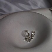 تصویر گوشواره استیل حلقه ای اویز دار 