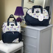 تصویر ست کوله و ساک ببتو گلدار رنگ سورمه‌ای 