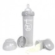 تصویر شیشه شیر طلقی ضد نفخ 330 میل آبی تویست شیک Twistshake 