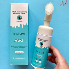 تصویر فوم شستشو صورت براش دار شیر گاو سرسان لاو Sersanlove milk moisturizing cleaning foam