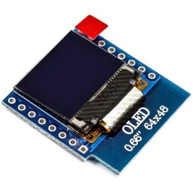 تصویر ماژول نمایشگر OLED D1 Mini سفید 0.66 اینچ دارای ارتباط I2C 