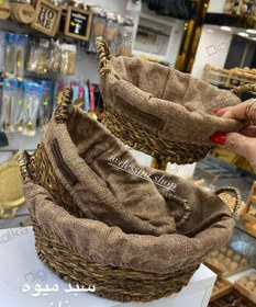 تصویر سبد سه سایز حصیری 