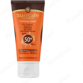 تصویر کرم ضدآفتاب فاقد چربی SPF 50 بژ روشن سان سیف 50 گرم 