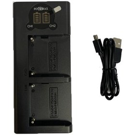 تصویر شارژر دوقلوی طرح اصلی FOTOMAX DUAL USB CHARGER FOR SONY NP-F970/770 BATTERY 