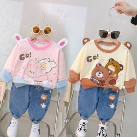 تصویر ست بلوز شلوار اورجینال بیرون پوش طرح !GO کد 497 - خر GO! Rabbit & Bear set