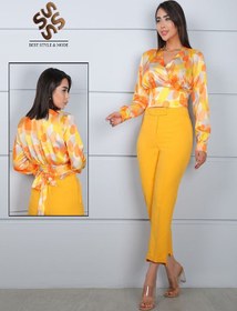 تصویر شومیز ساتن طرح کراپ Ariel 