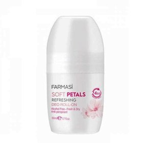 تصویر رول ضد تعریق زنانه مدل Soft Petals حجم 50 میل فارماسی Farmasi Deo Roll On Soft Petals For Women 50ml